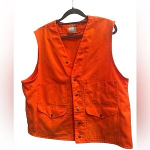 RARE! FILSON Vintage Lot 12 Safety Orange Hunting Shooting Vest USA Size 44 EUC